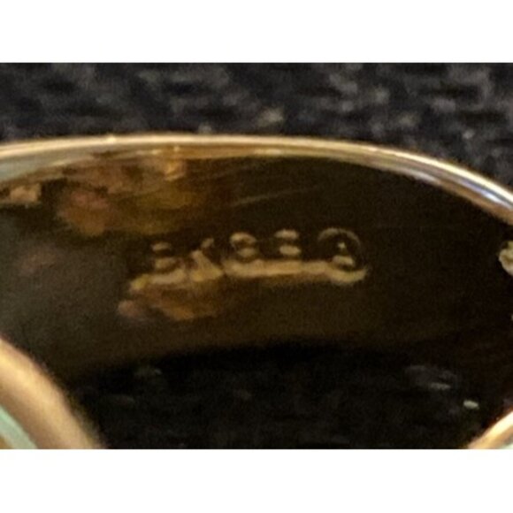 18k Gold Electroplated Stamped Ring with 2 Glass Faux Pearls Size 8 Classic - Picture 10 of 10